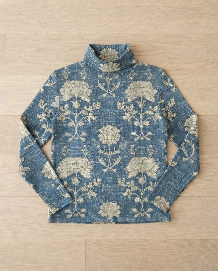 Lily - Timeless Floral Turtleneck Top