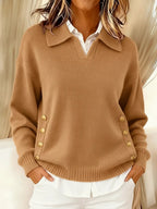 Riley™ | Collared V-Neck Sweater
