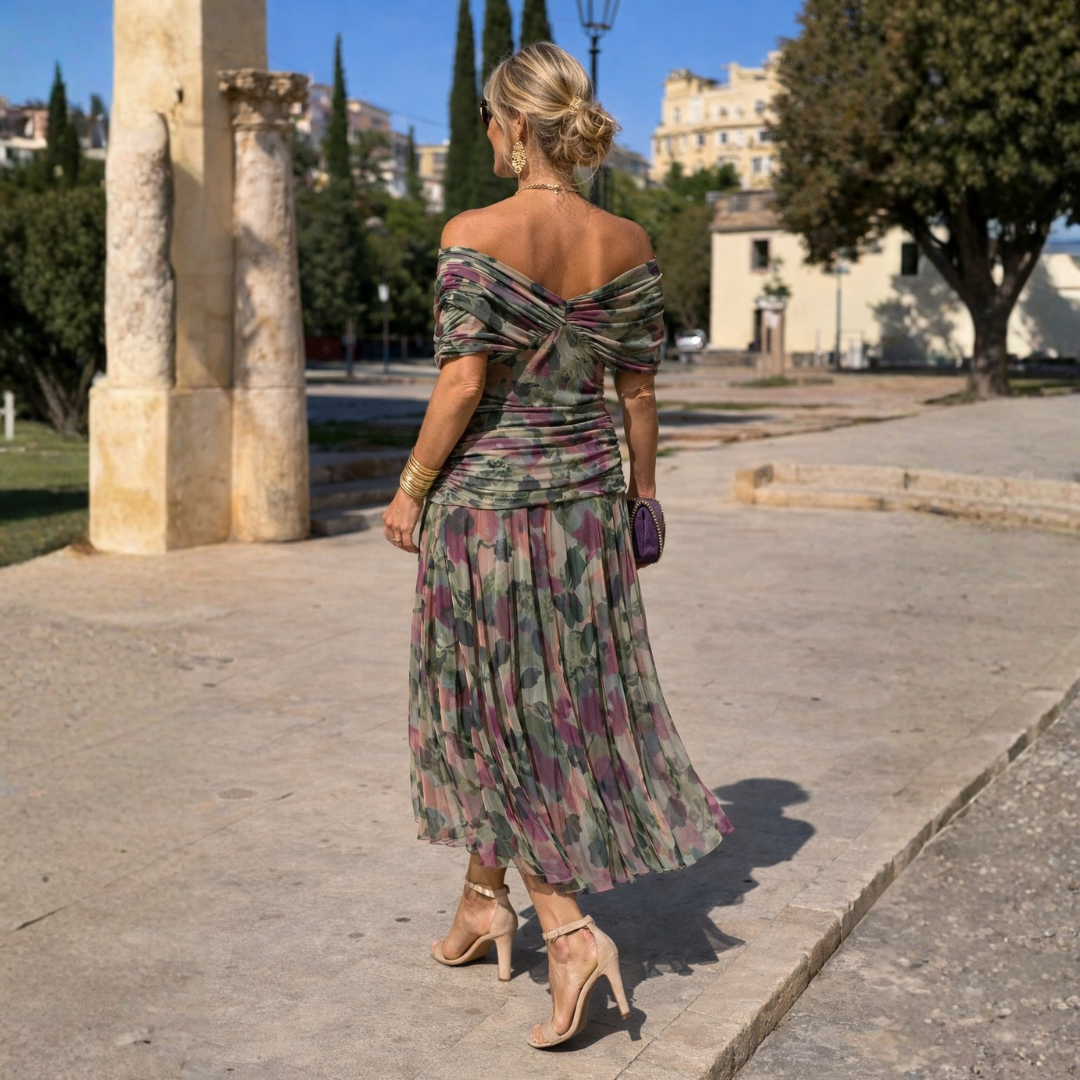 Mikaela™ | Tummy-Control Off-Shoulder Maxi Dress