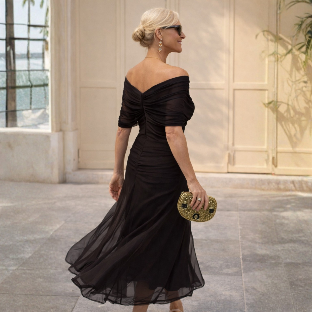 Mikaela™ | Tummy-Control Off-Shoulder Maxi Dress
