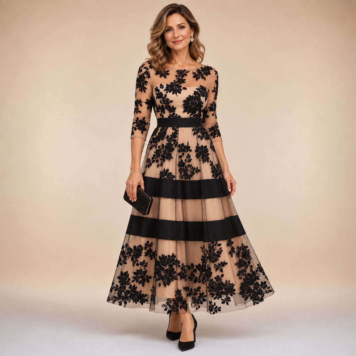 Adrielle | Elegant Floral Lace Dress