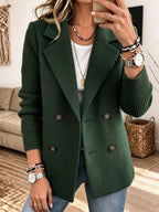 Carla™ Two-Tone Ribbed-Sleeve Blazer