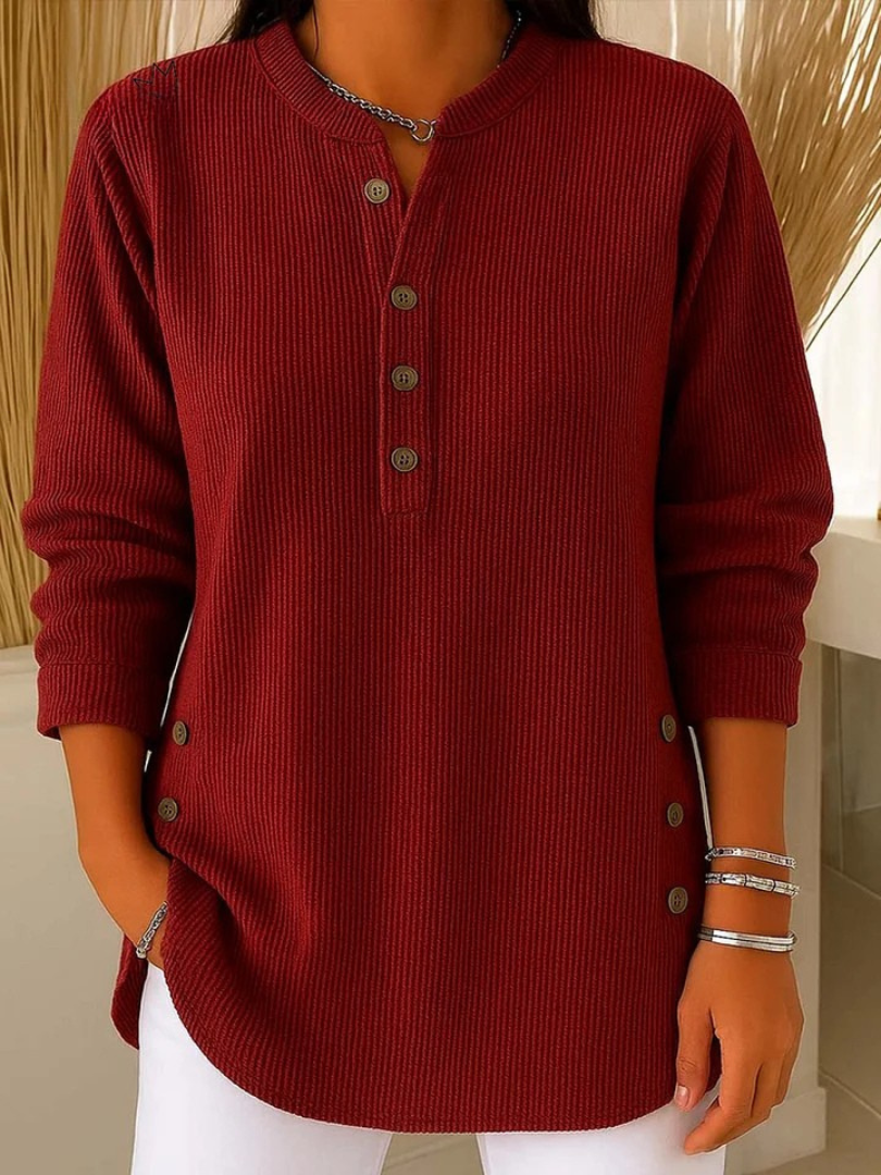Mia™ | Buttoned Henley Tunic