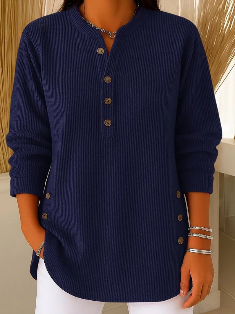 Mia™ | Buttoned Henley Tunic