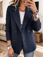 Carla™ Two-Tone Ribbed-Sleeve Blazer