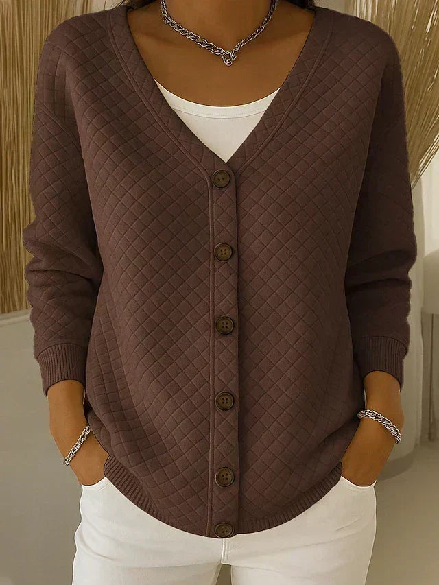 Karen™ | Quilted Button-Front Cardigan