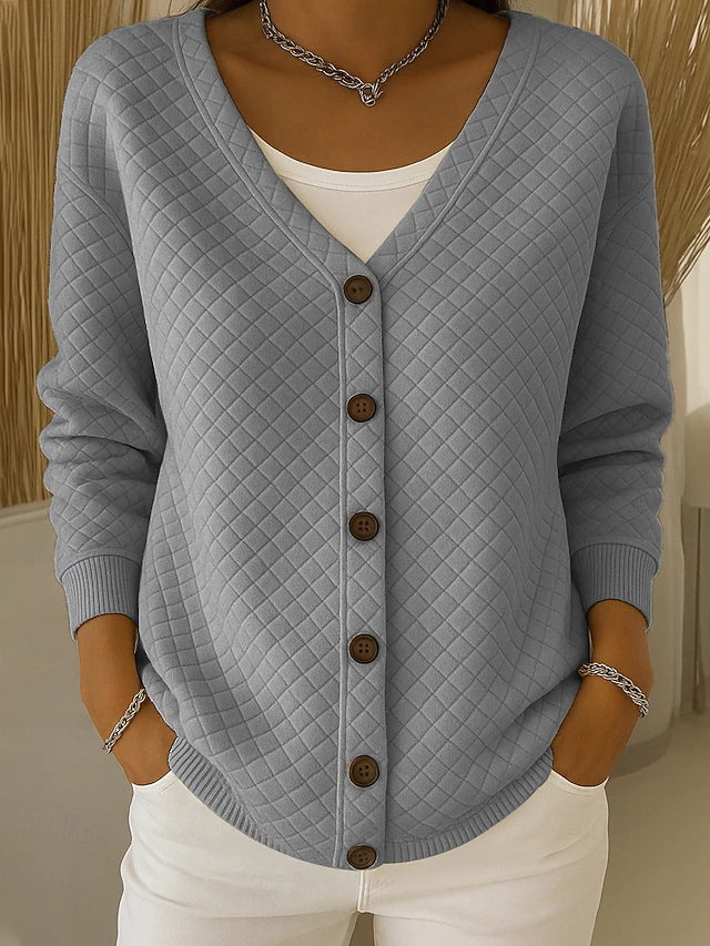 Karen™ | Quilted Button-Front Cardigan