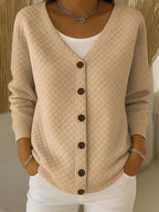 Karen™ | Quilted Button-Front Cardigan