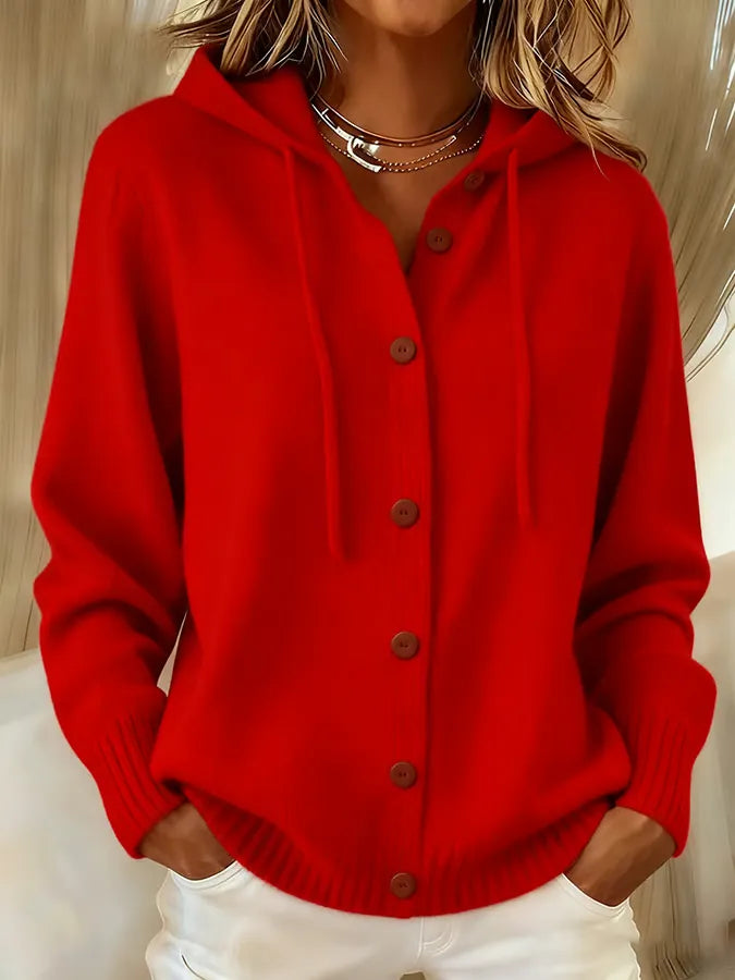 Tessa™ | Cozy Buttoned Hooded Cardigan