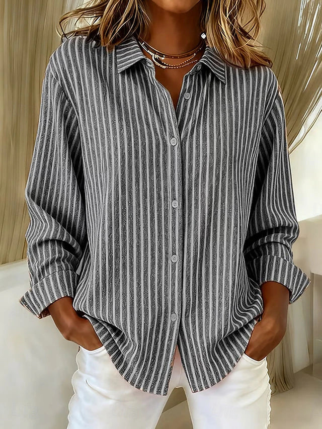 Geraldine™ | Striped Button-Up Shirt