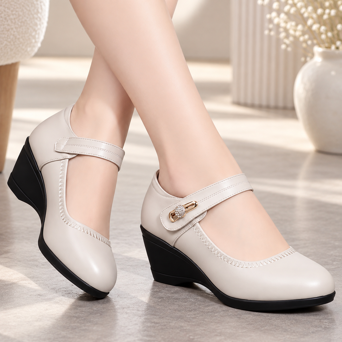 Nola™ | Orthopedic Leather Wedge Shoes