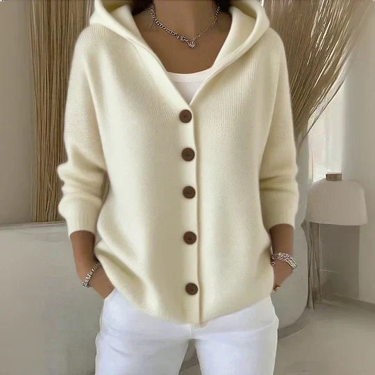 Meryl™ | Hooded Button-Front Knit Cardigan