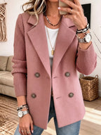Carla™ Two-Tone Ribbed-Sleeve Blazer