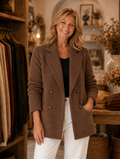 Sasha casual blazer coat worn by model