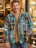 Bartosz patchwork jacket in mint green worn by model