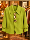 Samantha chic tailored jacket in green on hanger
