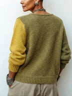 Catherine | Asymmetric Color-Block Knit Sweater