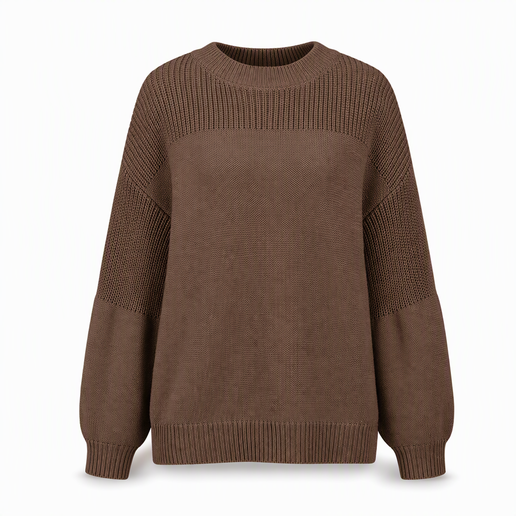 Rosalind™ | Crochet-Shoulder Lantern Sleeve Sweater